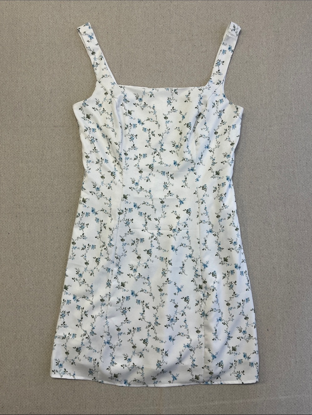 RIHOAS Blue Floral Mini Dress Cottagecore Coquette Women’s Medium